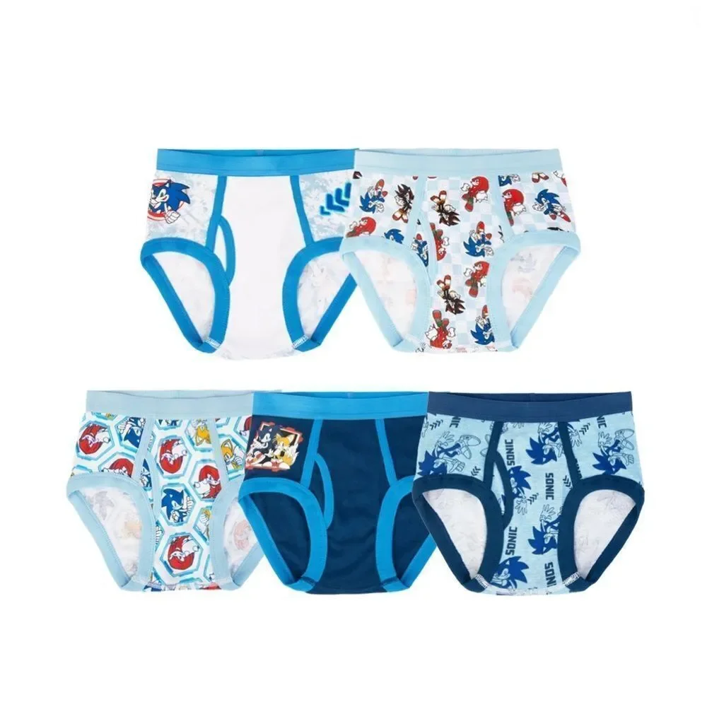 Boys Sonic The Hedgehog Cotton Brief Character Underwear, 5-Pack, Size 8